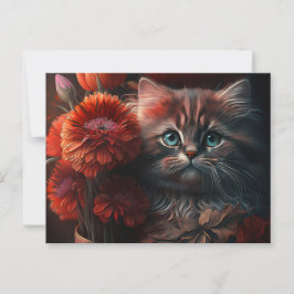 Cartes Postales Cat Fleur Vykort
