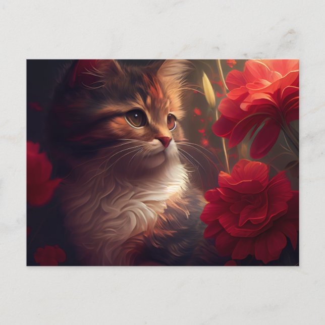 Cartes Postales Cat Fleur Vykort (Framsida)