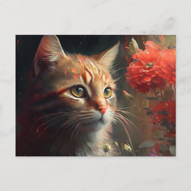 Cartes Postales Cat Fleur Vykort (Framsida)