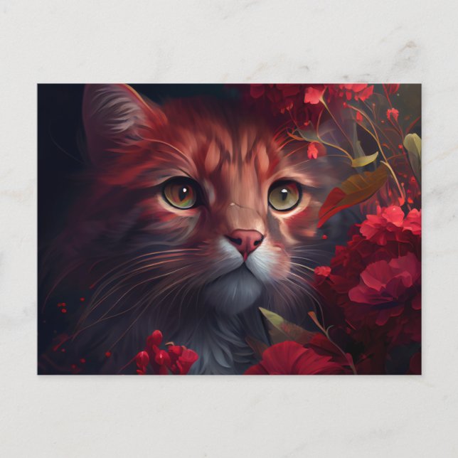 Cartes Postales Cat Fleur Vykort (Framsida)