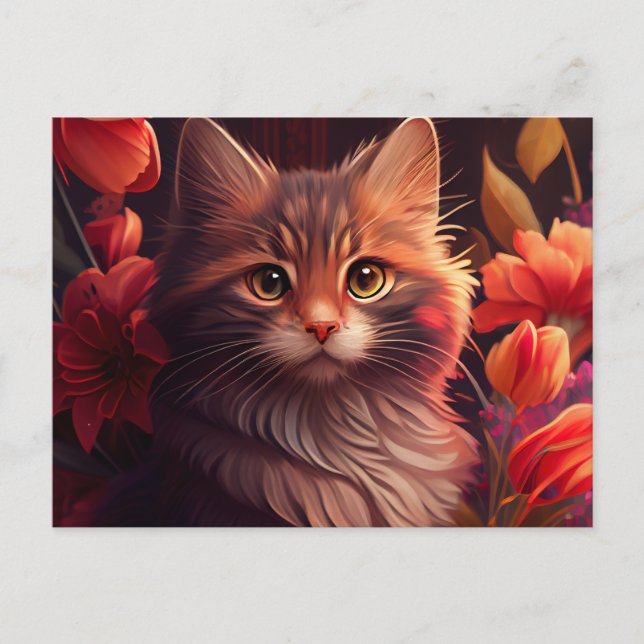 Cartes Postales Cat Fleur Vykort (Framsida)