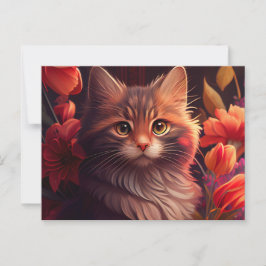 Cartes Postales Cat Fleur Vykort