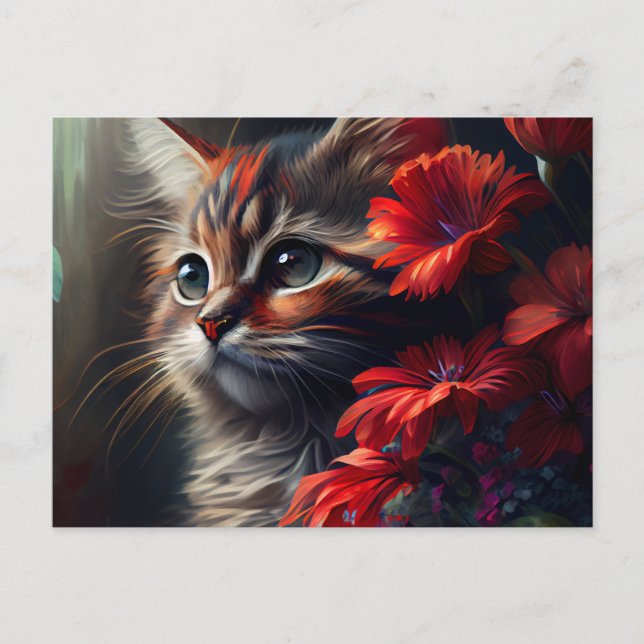 Cartes Postales Cat Fleur Vykort (Framsida)