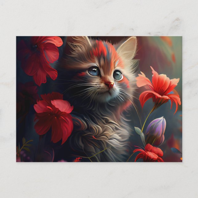 Cartes Postales Cat Fleur Vykort (Framsida)