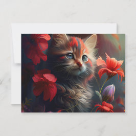 Cartes Postales Cat Fleur Vykort