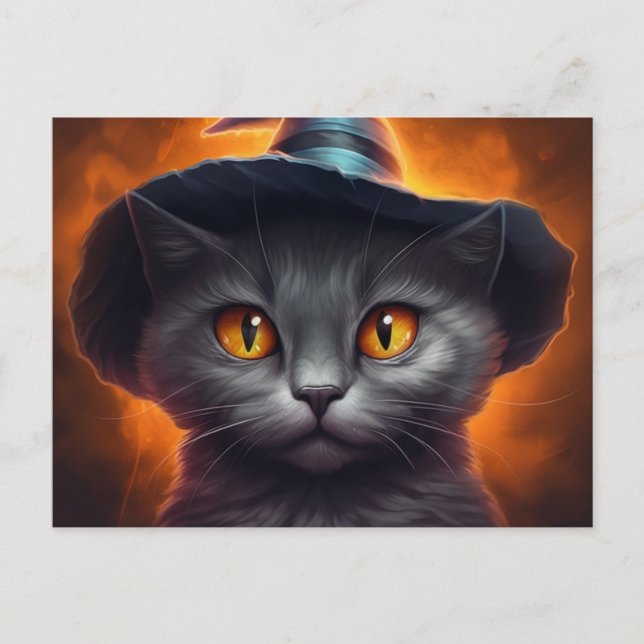 Cartes Postales Cat Halloween Vykort (Framsida)