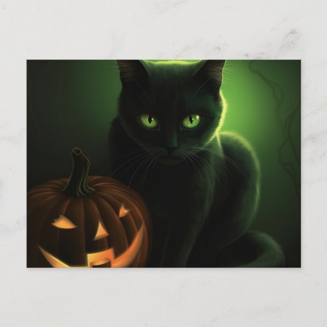 Cartes Postales Cat Halloween Vykort (Framsida)
