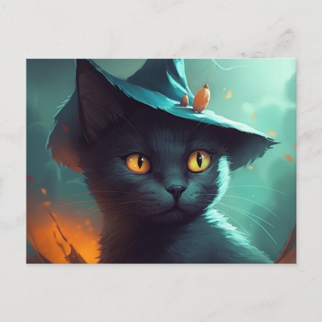 Cartes Postales Cat Halloween Vykort (Framsida)