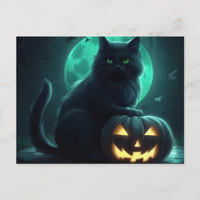 Cartes Postales Cat Halloween Vykort (Framsida)
