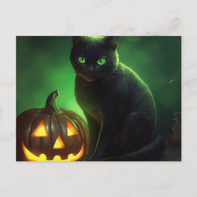 Cartes Postales Cat Halloween Vykort (Framsida)