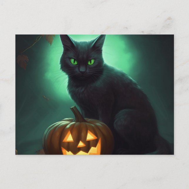 Cartes Postales Cat Halloween Vykort (Framsida)