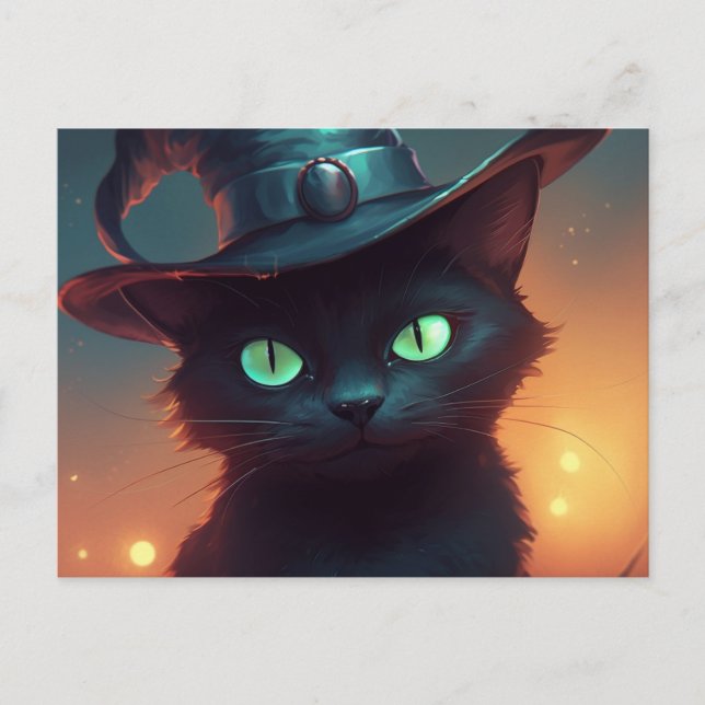 Cartes Postales Cat Halloween Vykort (Framsida)