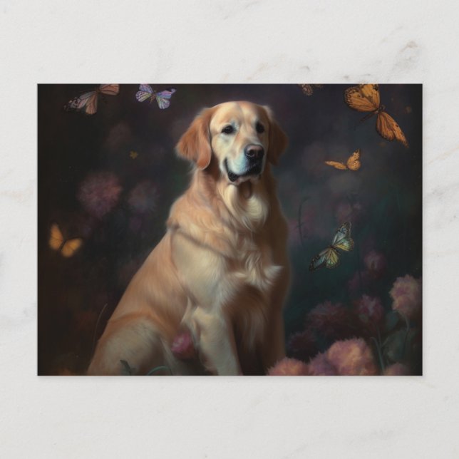 Cartes Postales chien Fleur Vykort (Framsida)