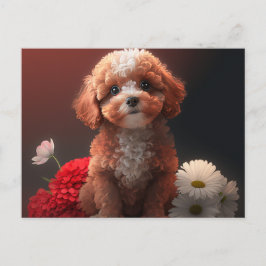 Cartes Postales chien Fleur Vykort