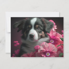 Cartes Postales chien Fleur Vykort