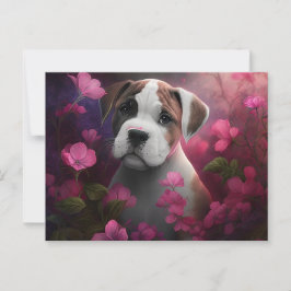 Cartes Postales chien Fleur Vykort