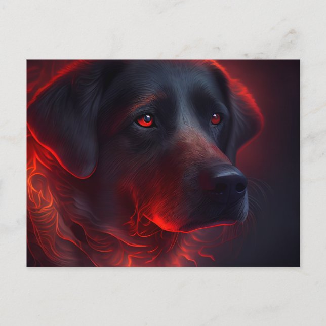 Cartes Postales chien Rouge Vykort (Framsida)