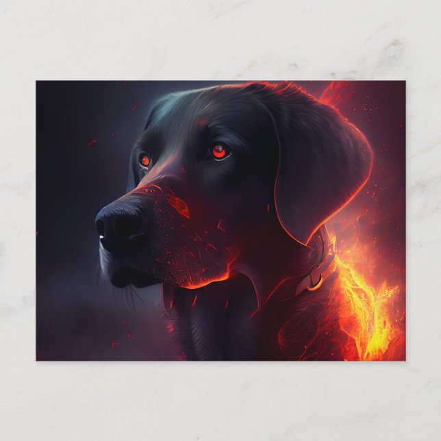 Cartes Postales chien Rouge Vykort (Framsida)