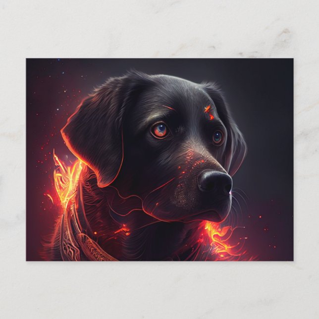 Cartes Postales chien Rouge Vykort (Framsida)
