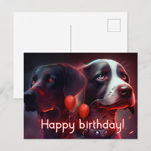 Cartes Postales Dog  Vykort (Fram/baksida)