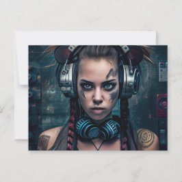 Cartes Postales Fille Ecouteur Vykort