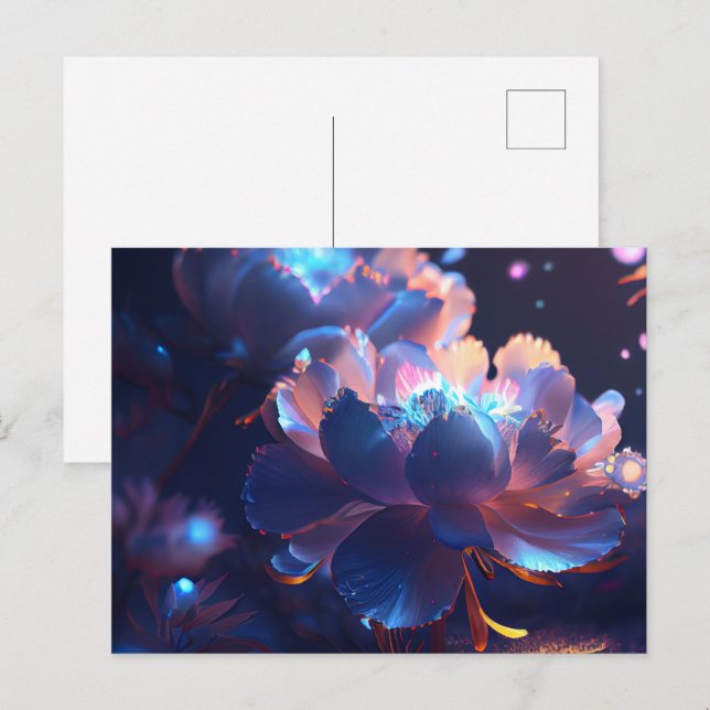 Cartes Postales Fleur Vykort (Fram/baksida)