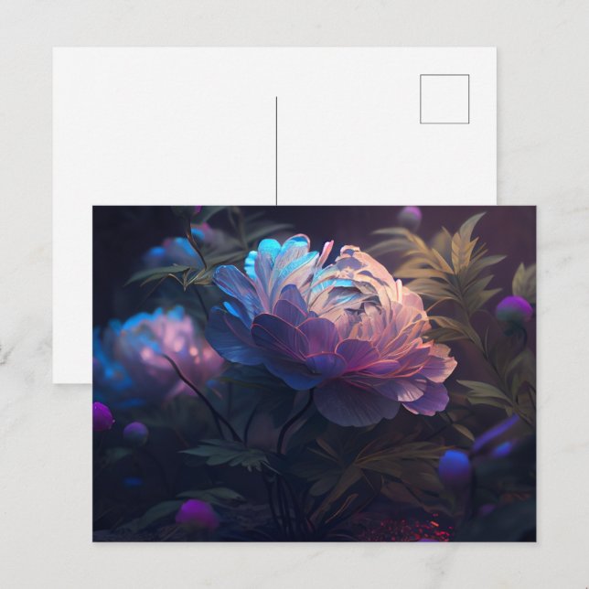 Cartes Postales Fleur Vykort (Fram/baksida)