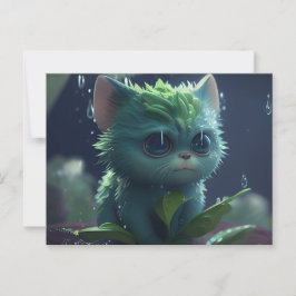 Cartes Postales Green Cats Vykort