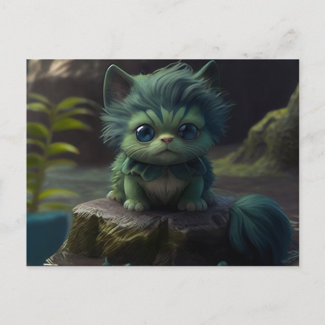 Cartes Postales Green Cats Vykort (Framsida)