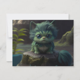 Cartes Postales Green Cats Vykort