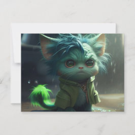Cartes Postales Green Cats Vykort