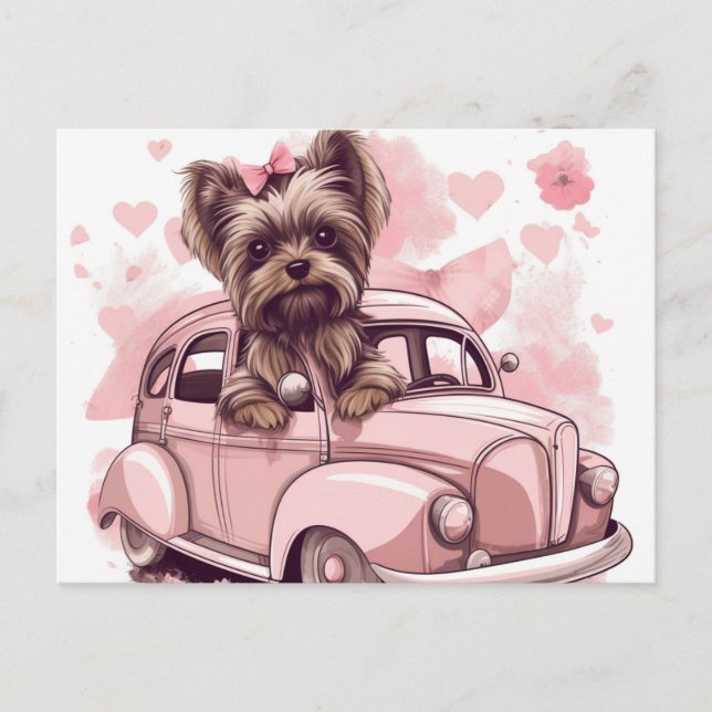 Cartes Postales Hund Yorkshire Vykort (Framsida)