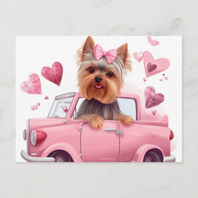 Cartes Postales Hund Yorkshire Vykort (Framsida)