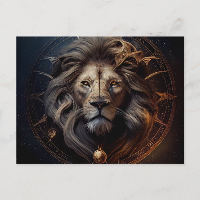 Cartes Postales Lion Zodiac Vykort (Framsida)