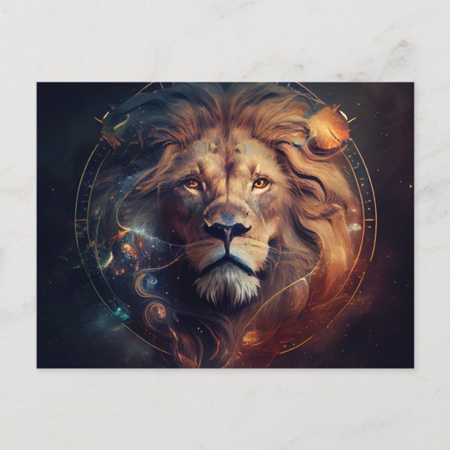 Cartes Postales Lion Zodiac Vykort (Framsida)