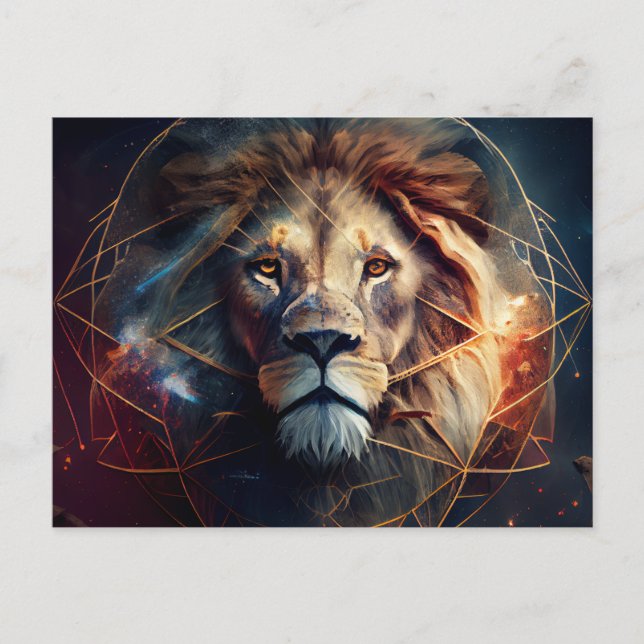 Cartes Postales Lion Zodiac Vykort (Framsida)