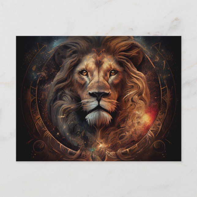 Cartes Postales Lion Zodiac Vykort (Framsida)