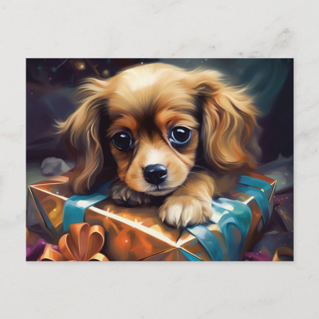 Cartes Postales Puppy Noël Vykort (Framsida)
