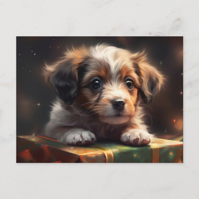 Cartes Postales Puppy Noël Vykort (Framsida)