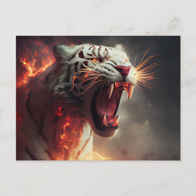 Cartes Postales  White Tiger Vykort (Framsida)