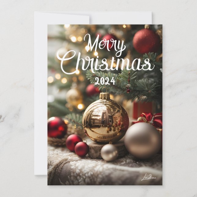 Cartes Pour Fêtes Annuelles Bel arbre de Noël Julkort (Framsida)