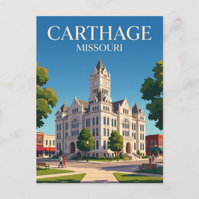 Carthage Historic Square Missouri Vykort (Framsida)