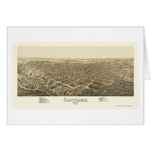 Carthage panorama- karta för MO - 1891 Hälsningskort