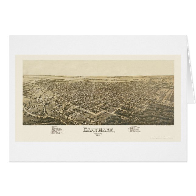 Carthage panorama- karta för MO - 1891 Hälsningskort (Framsidan Horizontal)