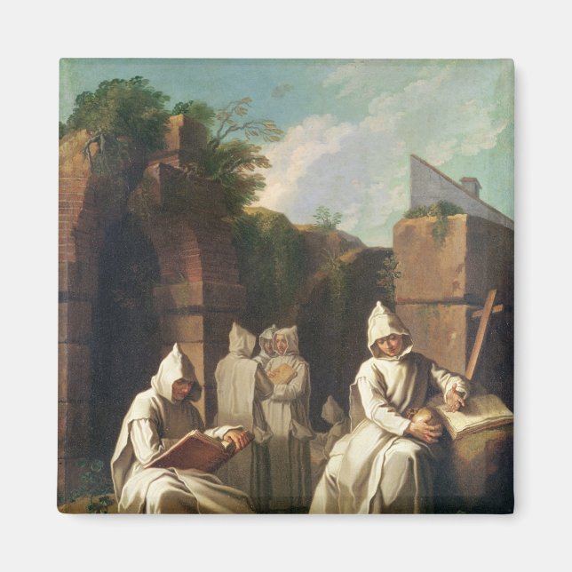 Carthusiansk Munk i Meditation Magnet (Framsidan)