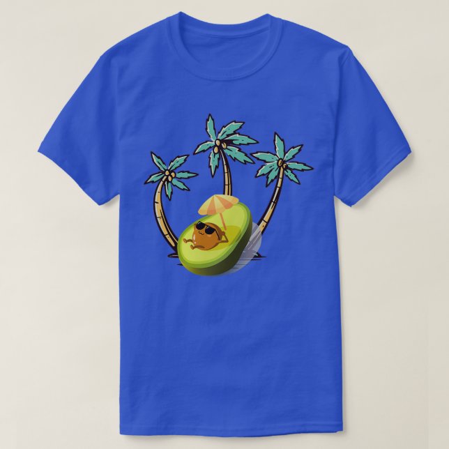 Cartoavocado på stranden med solglasögon t shirt (Design framsida)