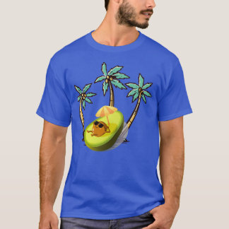Cartoavocado på stranden med solglasögon t shirt