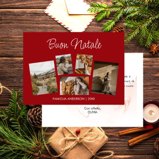 Cartolina di Natale Collage di Foto Festivo Julkort