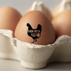 Carton för färska ägg från Cute Chicken Stämpel