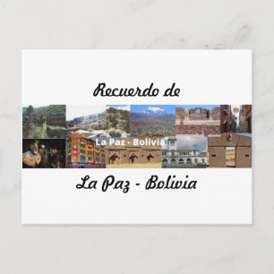 Carton postal recuerdo de La Paz Bolivia Vykort